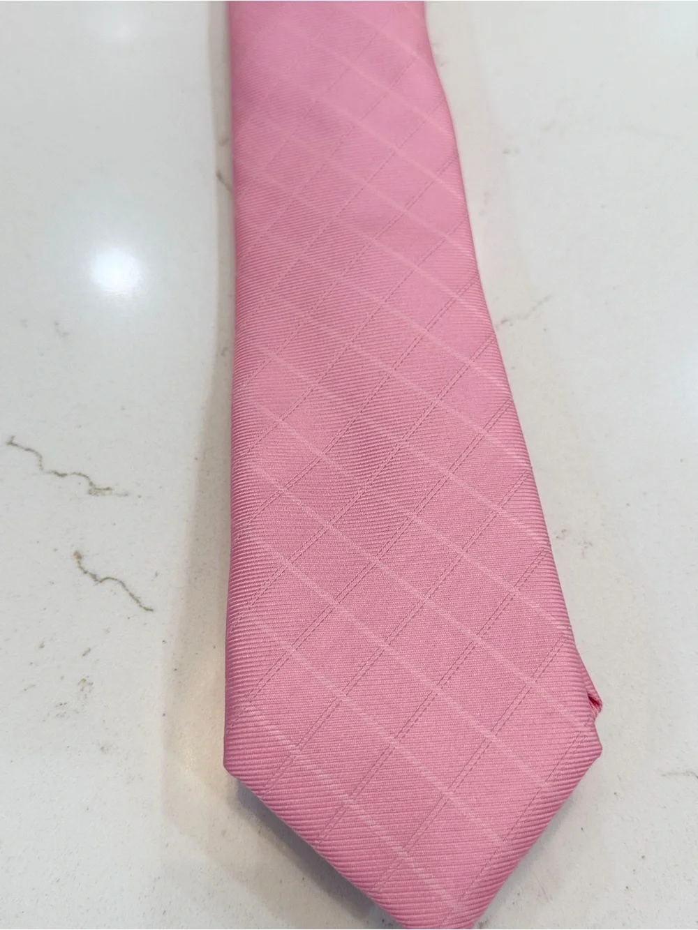 Halston Heritage Light Pink Men's Tie with Subtle Check Texture